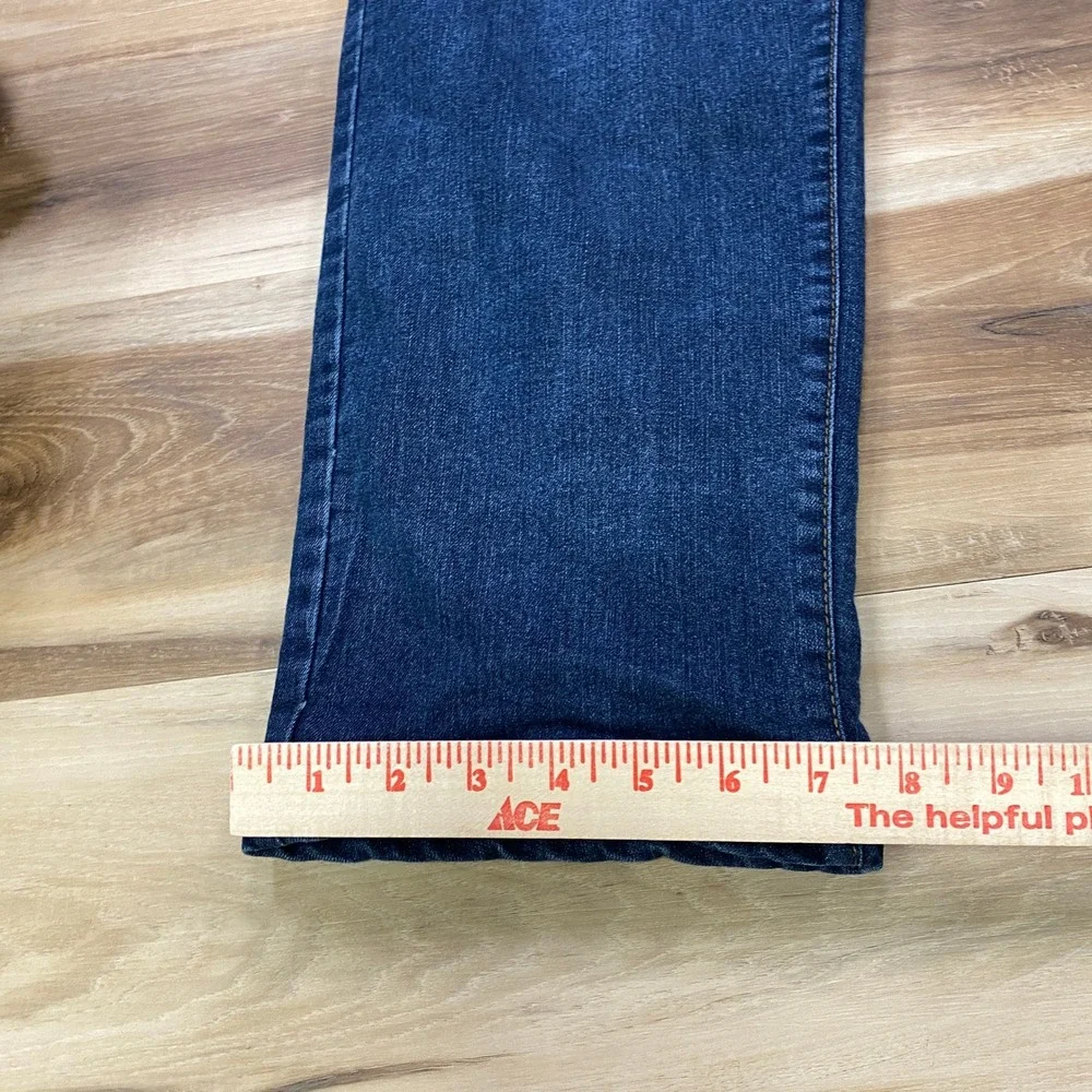 Eddie Bauer Flannel Lined Jeans Mens 38x32 Heritage Cotton Stretch Straight Blue